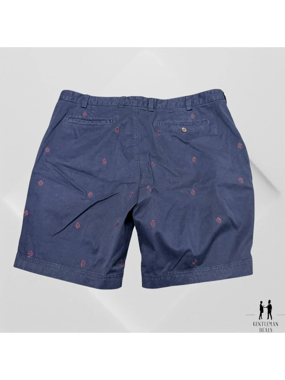 NWOT Brooks Brothers 40 Red Fleece All Over Star Print Stretch Chino Shorts Navy